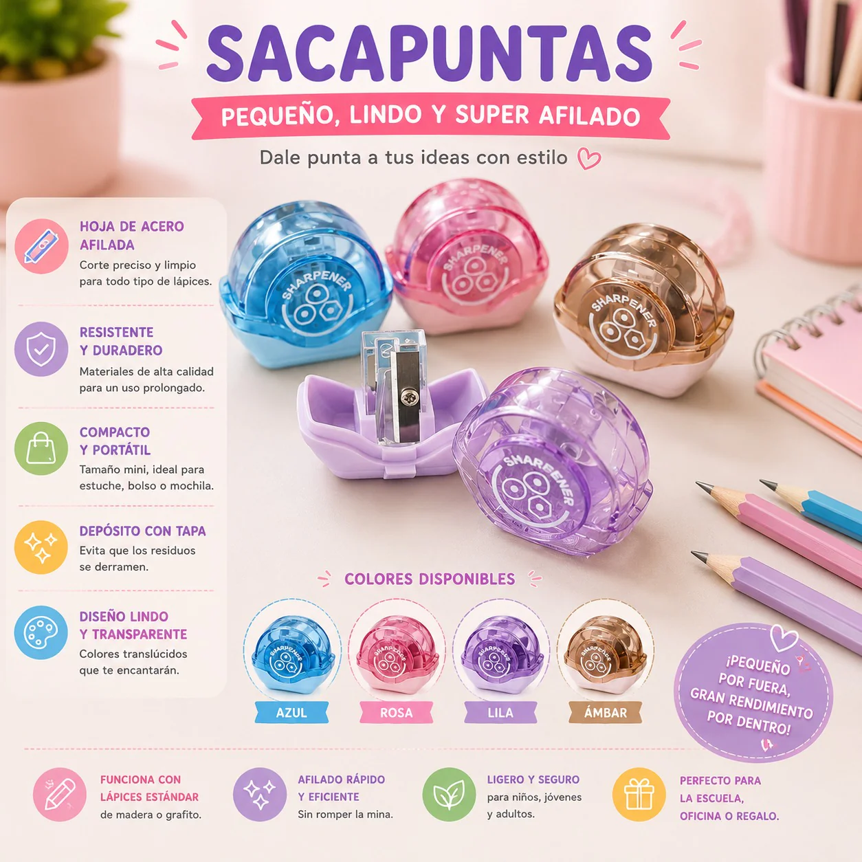 48 Sacapuntas con Compartimento para la Basura $4.5 c/u - Image 2