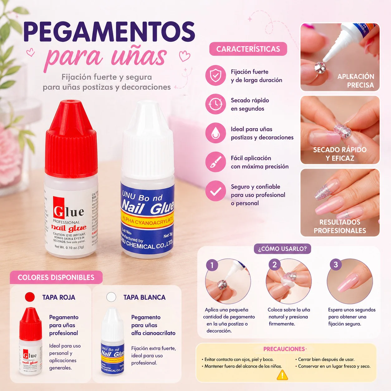 Exclusivo Tienda en linea 💥💎6 Sets de 5 Pegamentos para Uñas $20 c/u - Image 2