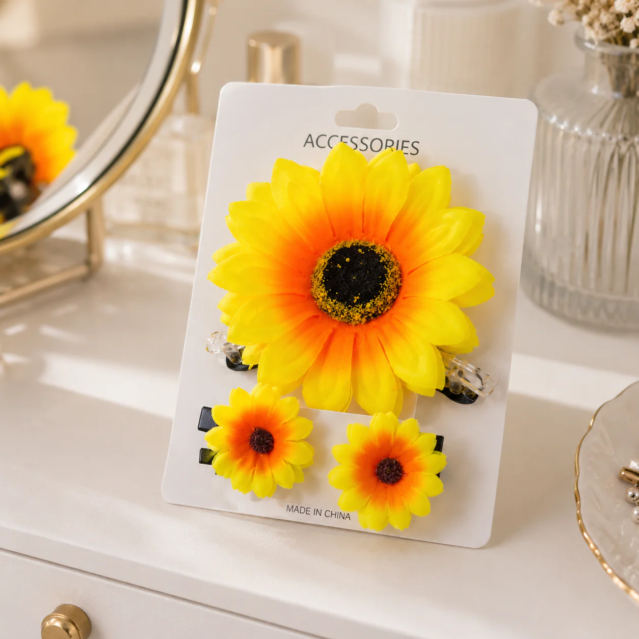 6 Sets de Pinza y Pasadores Girasol Hermoso $22 c/u - Image 3