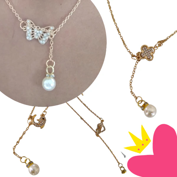 12 Collares Dije Y Perlita $7.15 c/u