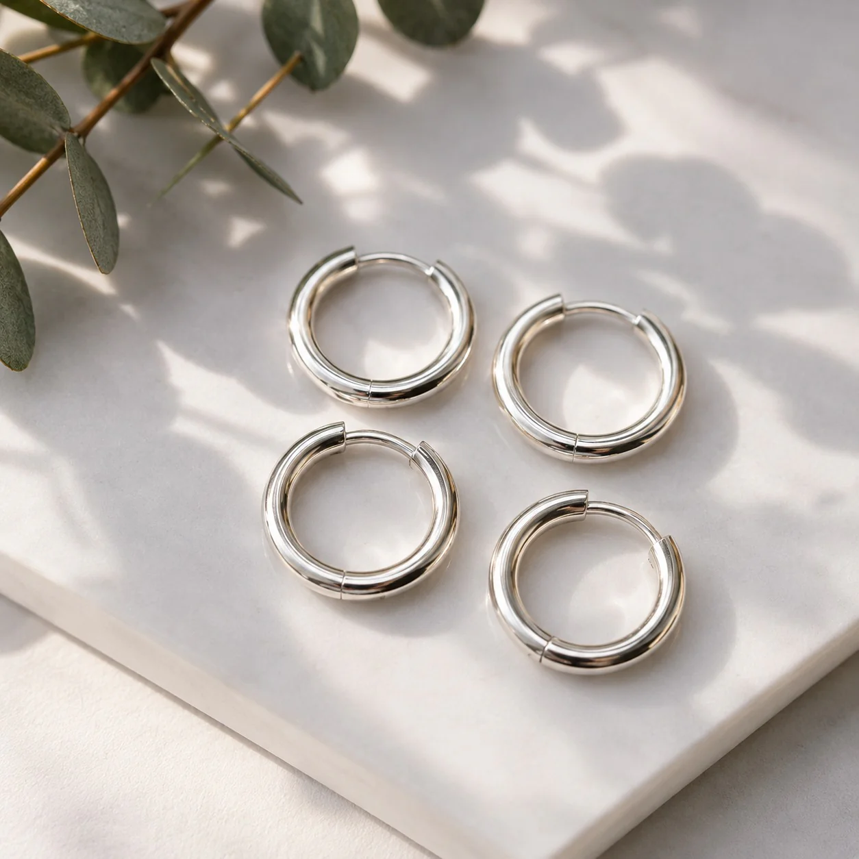Exclusivo Tienda en linea 💥💎12 Aretes Arracadas Mini de Acero Inoxidable Plateadas $9.8 c/u