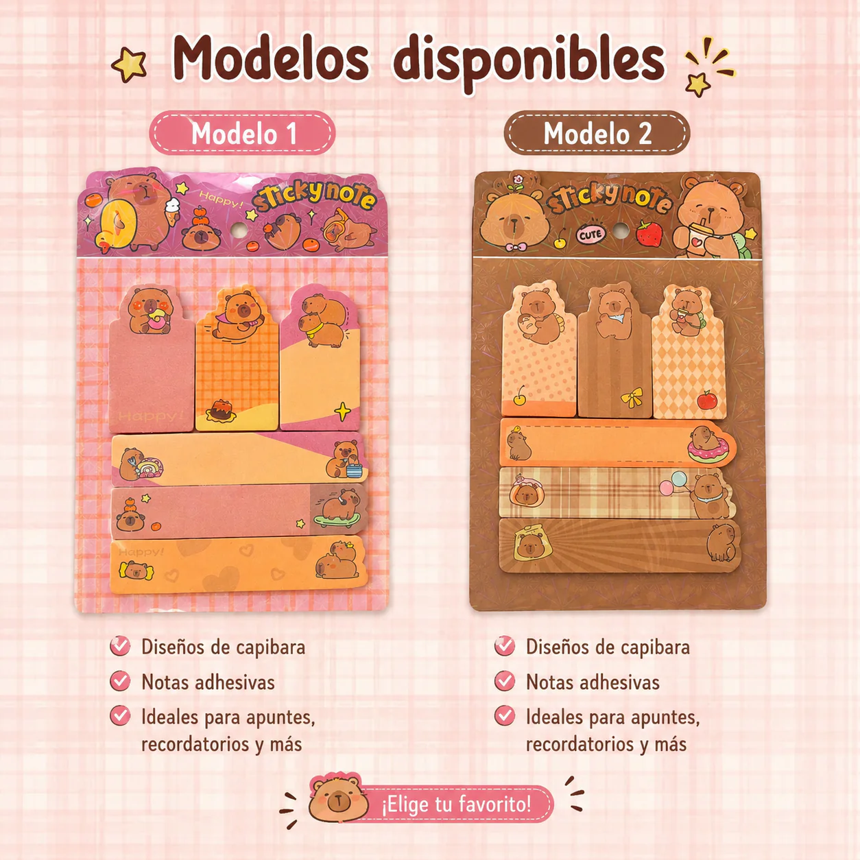 Exclusivo Tienda en linea 💥💎3 Sets Capibaras Post Its Tamaños $20 c/u - Image 3