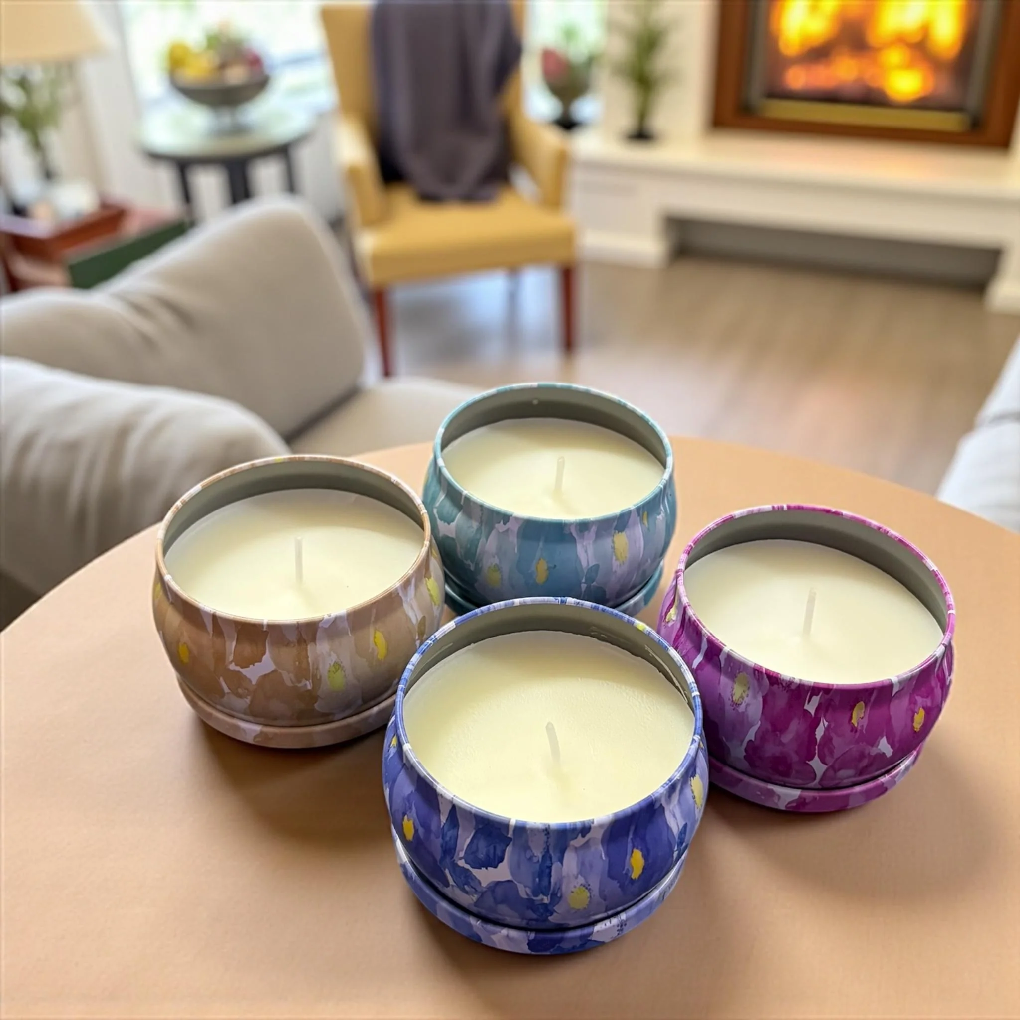 Velas Aromaticas en Caja Metalica